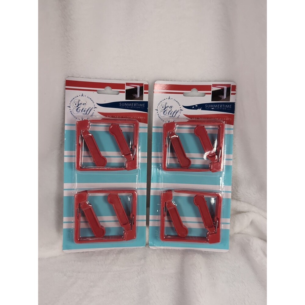 8 Count Red for Outdoor Table Cloth Secure Spring Loaded Clamp